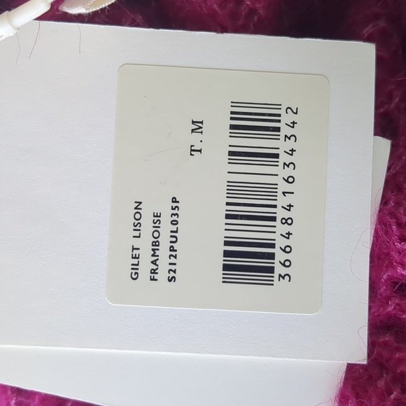 NWT Sezane Gilet Lison - Framboise jumper sweater low back with buttons - Picture 4 of 12